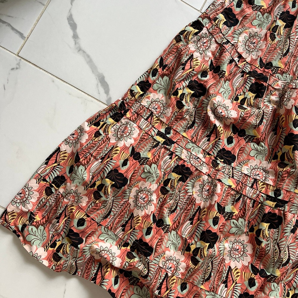 Anthropologie Maeve Somerset Maxi Botanic Garden Tiered Cotton Dress Sz Large - Picture 6 of 9